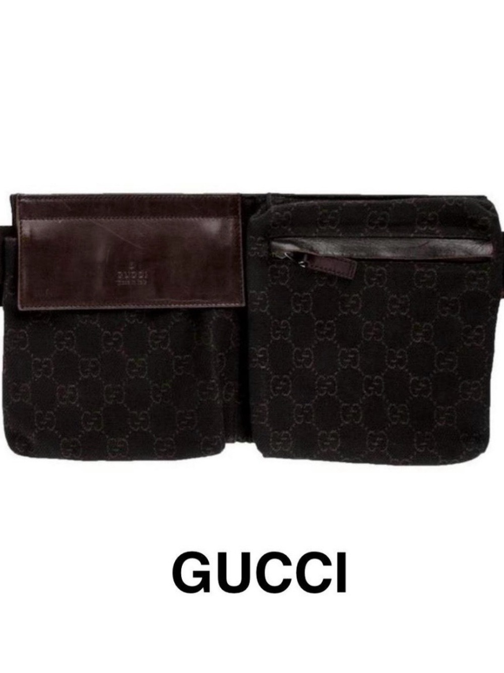 Vtg GUCCI GG Waist Belt Bum Bag